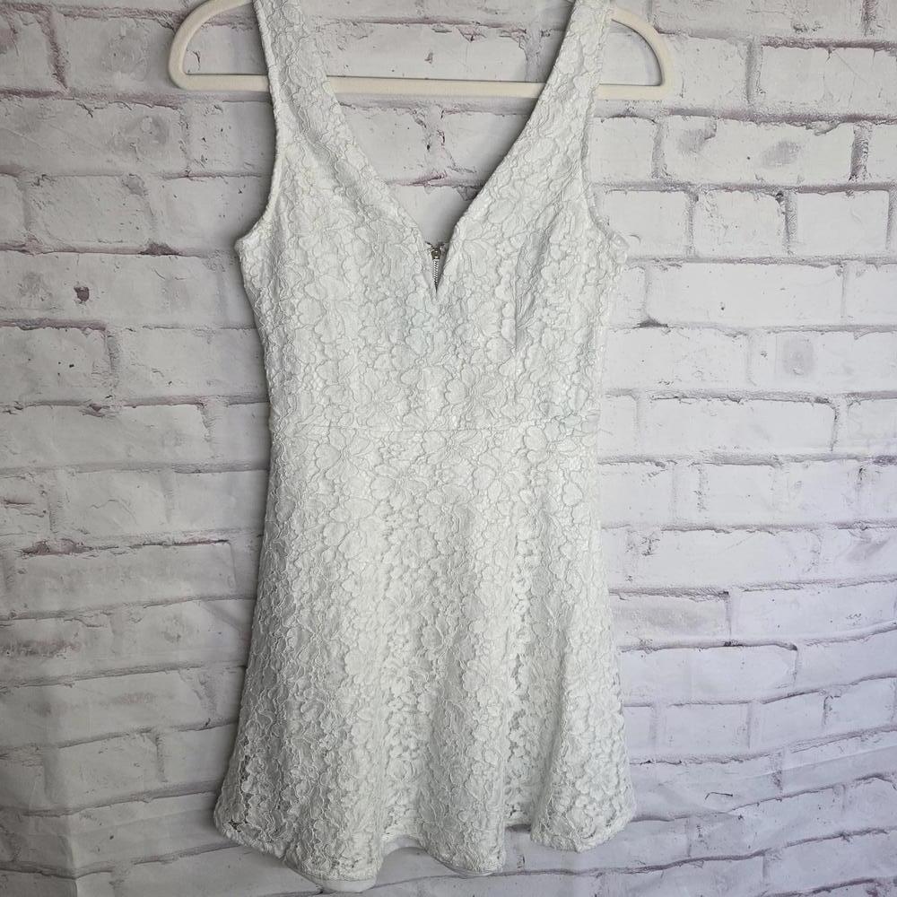 White Lace Lined Dress